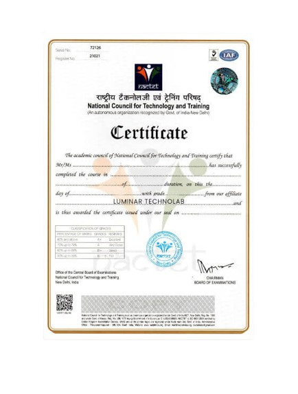 certificate front